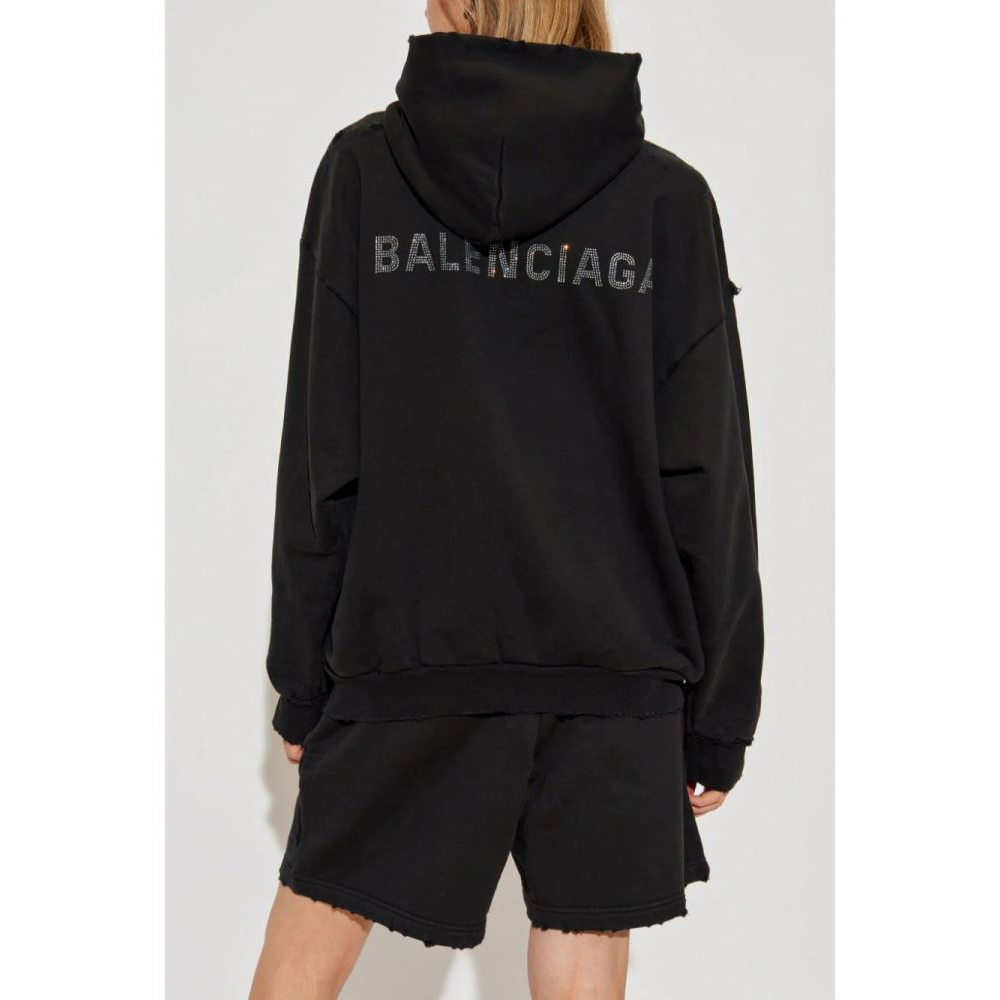 Sweatshirt à capuche  'Rhinestone Logo' pour Femmes