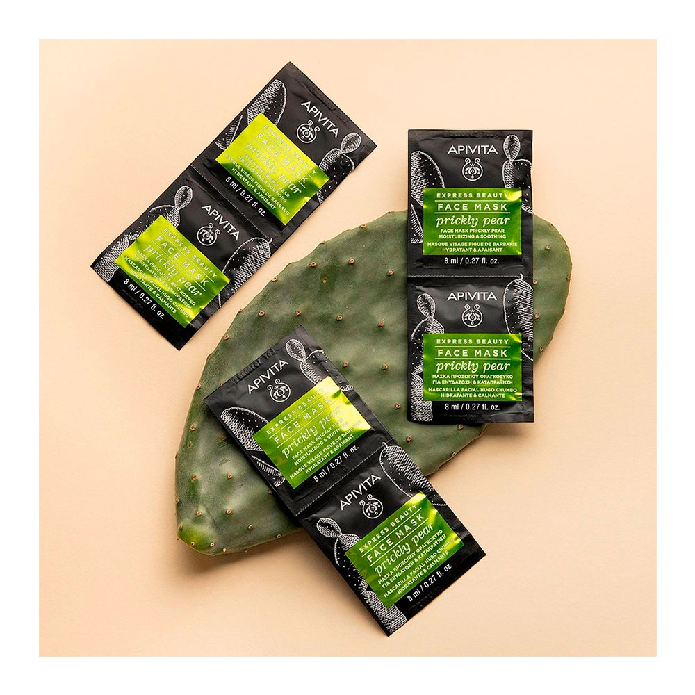 'Express Beauty Moisturizing & Soothing' Face Mask - Prickly Pear 8 ml, 2 Pieces