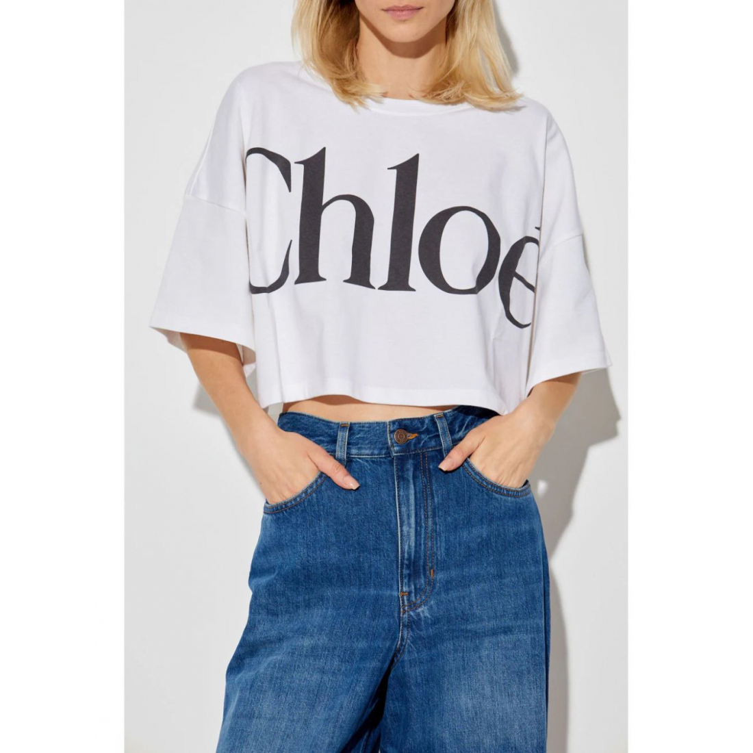 'Logo-Print' Crop T-shirt für Damen