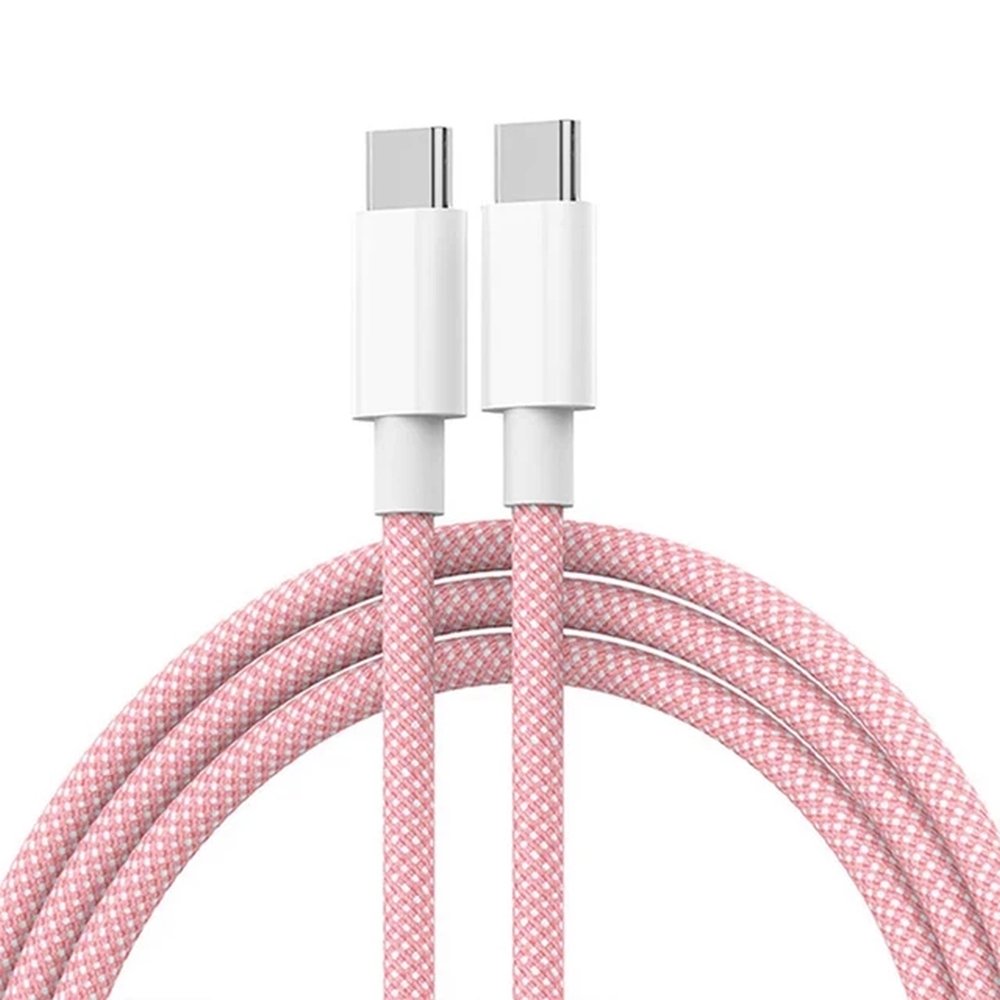 Set of 3 pink USB-C to USB-C cables - 1m/2m/3m
