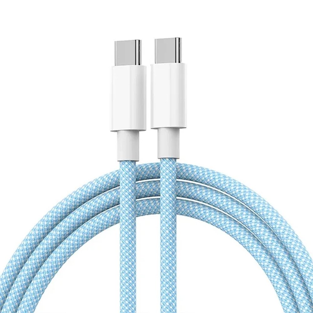 Pack of 3 blue USB-C to USB-C cables - 1m/2m/3m