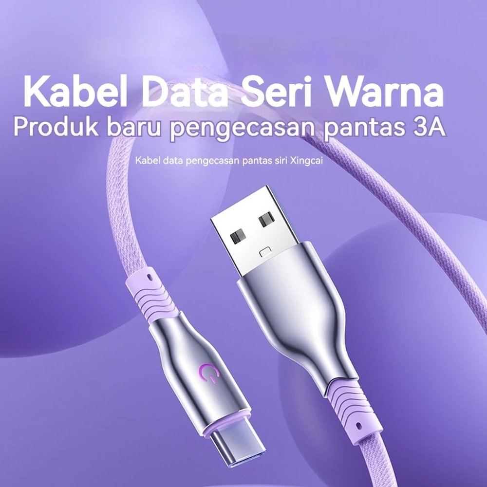 USB to USB-C cable 36w
- fast charge - 1.2m - Purple