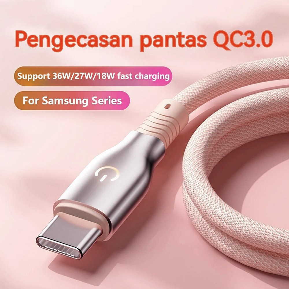 USB to USB-C cable 36w
- fast charge - 1.2m - Pink