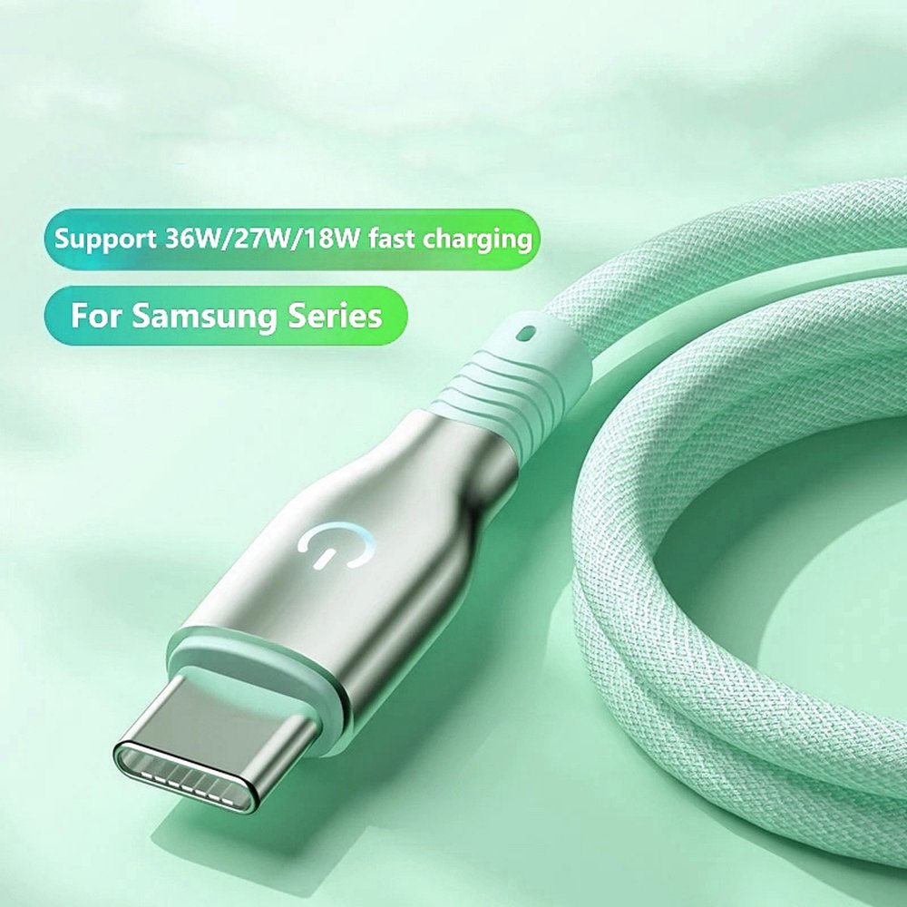 USB to USB-C cable 36w
- fast charge - 1.2m - Green