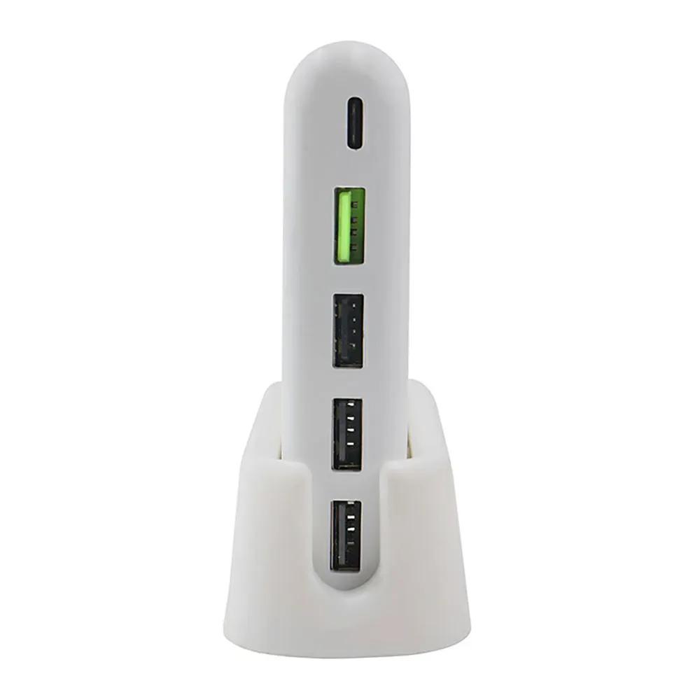 5-Port-USB-Ladestation mit 60 W Leistung, davon ein 30-W-Netzteilanschluss und ein 18-W-QC-3.0-Anschluss.