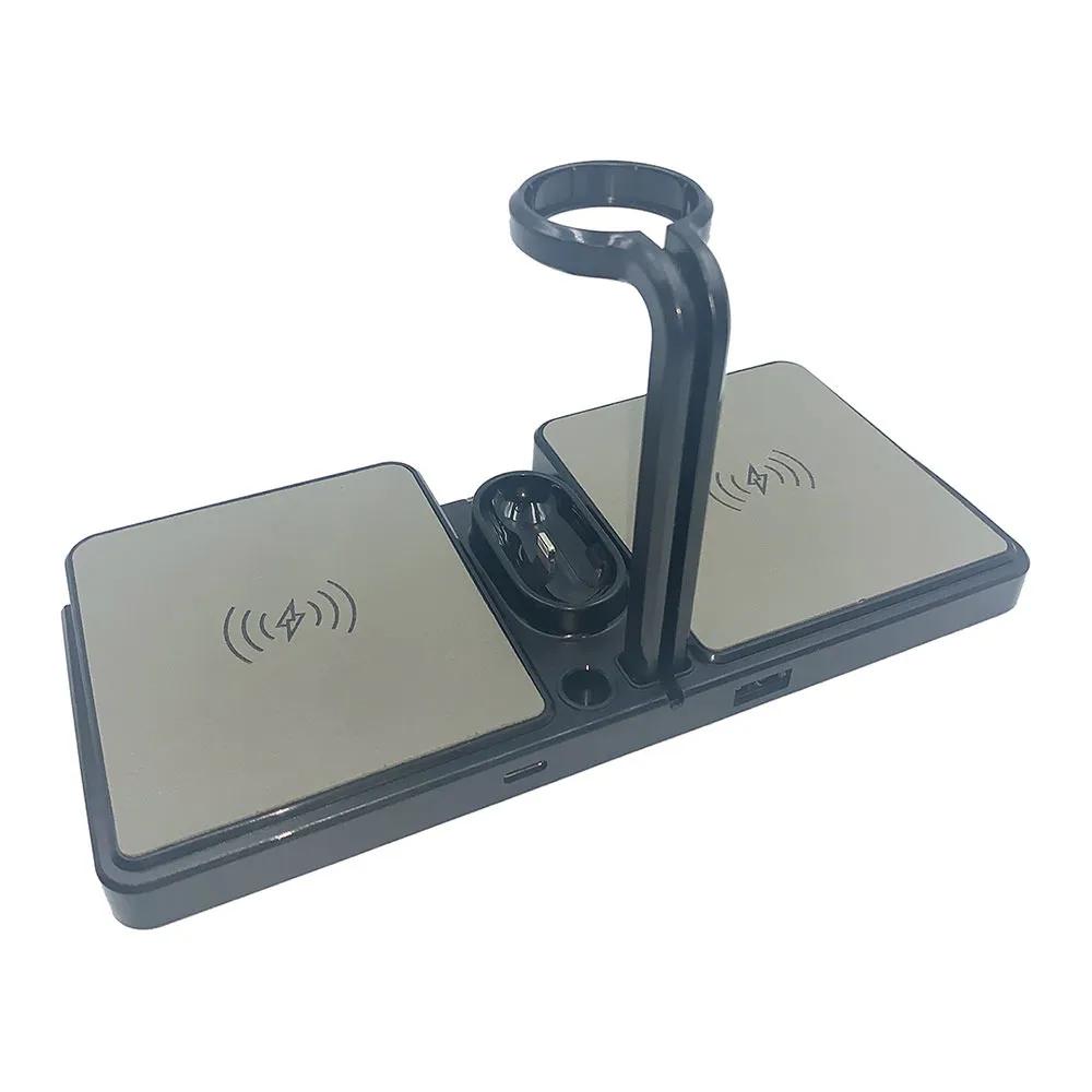 Support de charge sans fil 4 en 1 pour iOS, Android, Apple Watch et AirPods - Argent