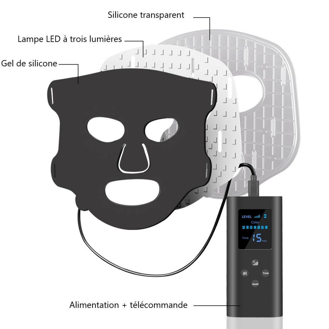 'Luminotherapie 7 Couleurs' Face LED Mask