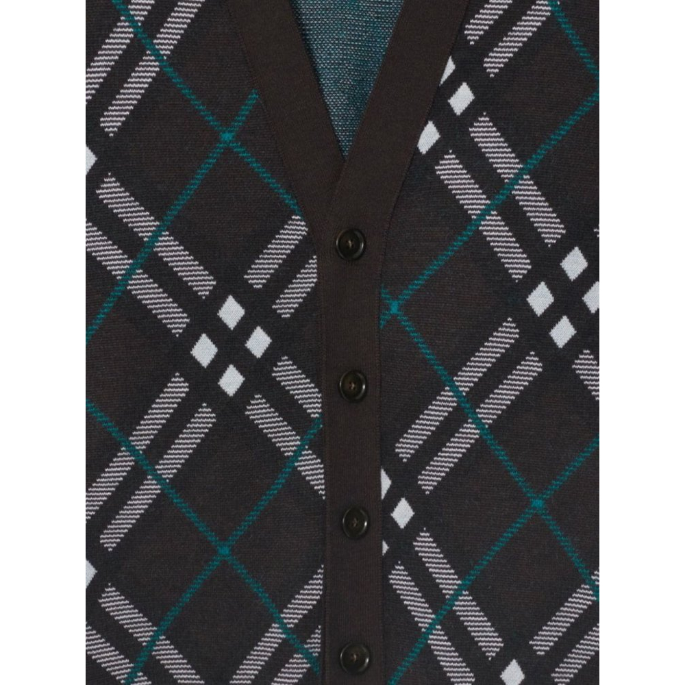 Men's 'Check-Print' Cardigan