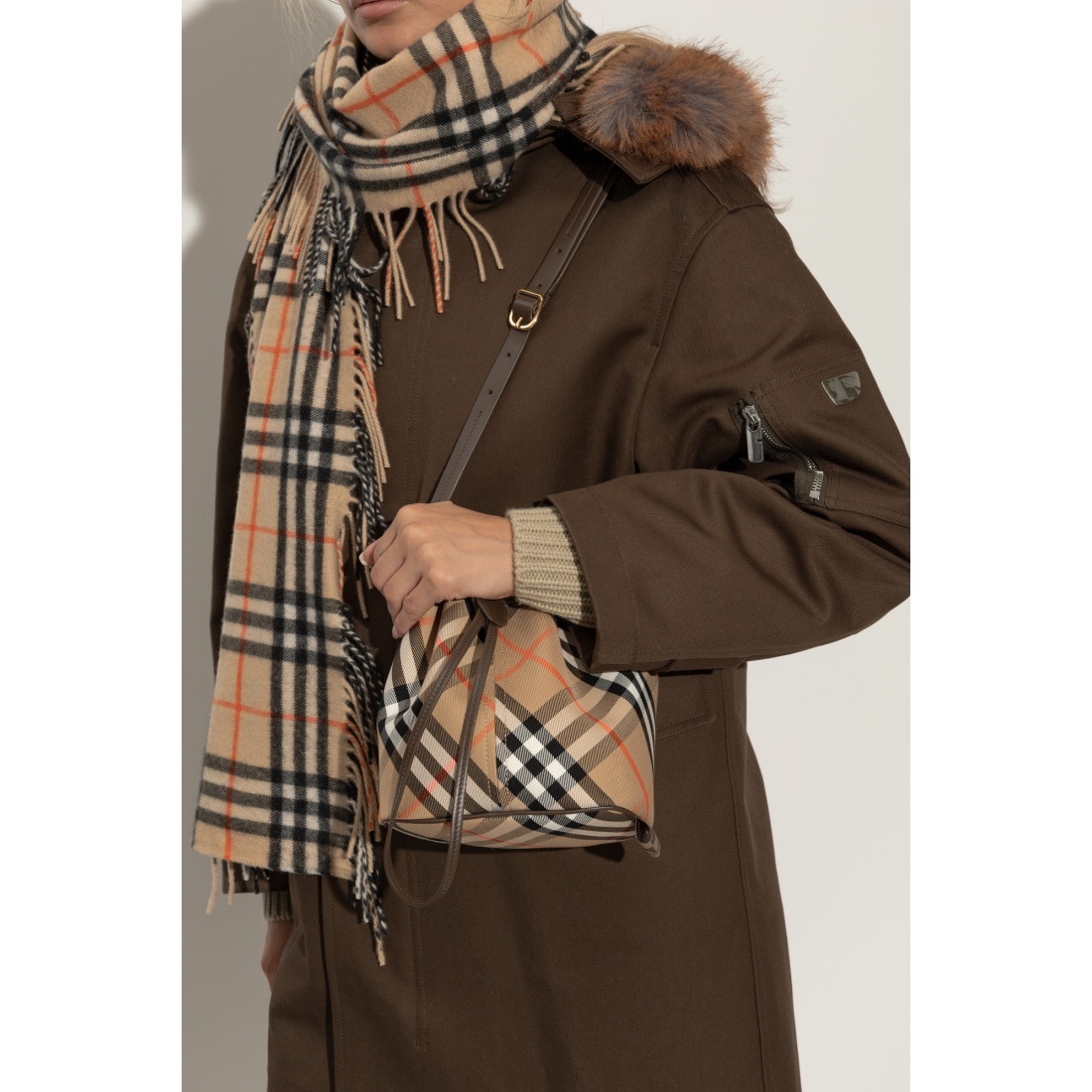 'Checked' Beuteltasche für Damen