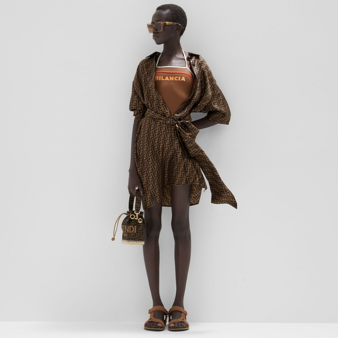 Robe chemise 'FF Print' pour Femmes