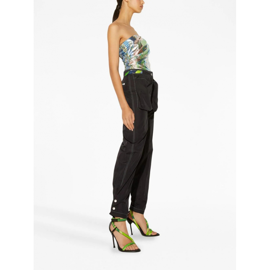Pantalon 'Logo-Print High-Waisted' pour Femmes