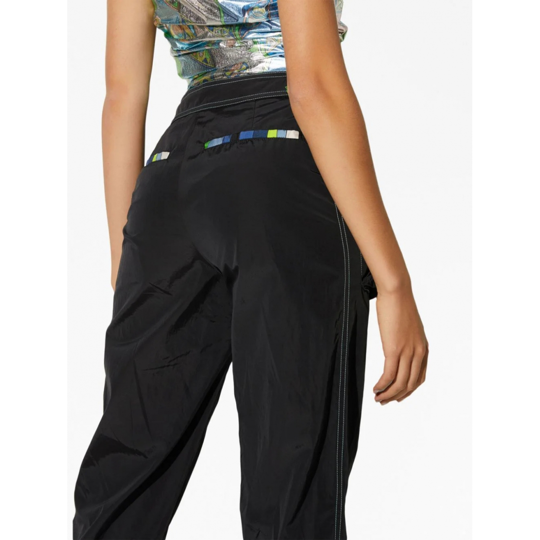 Pantalon 'Logo-Print High-Waisted' pour Femmes