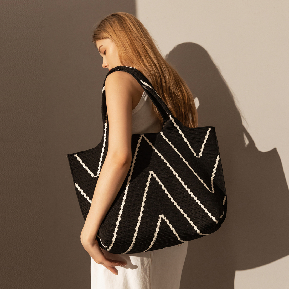 'Retro Chevron' Tote Handtasche für Damen