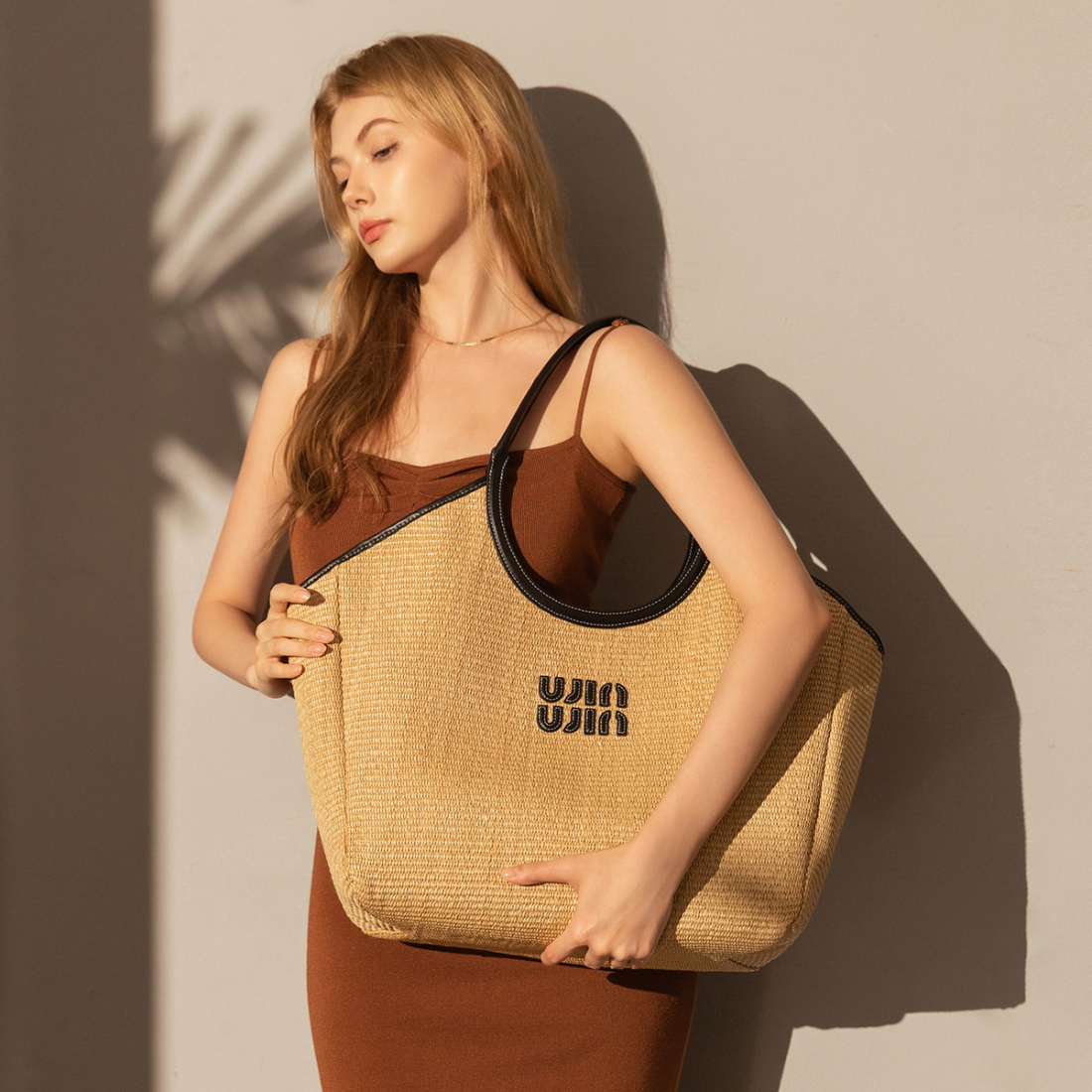 'Natural Woven' Tote Handtasche für Damen
