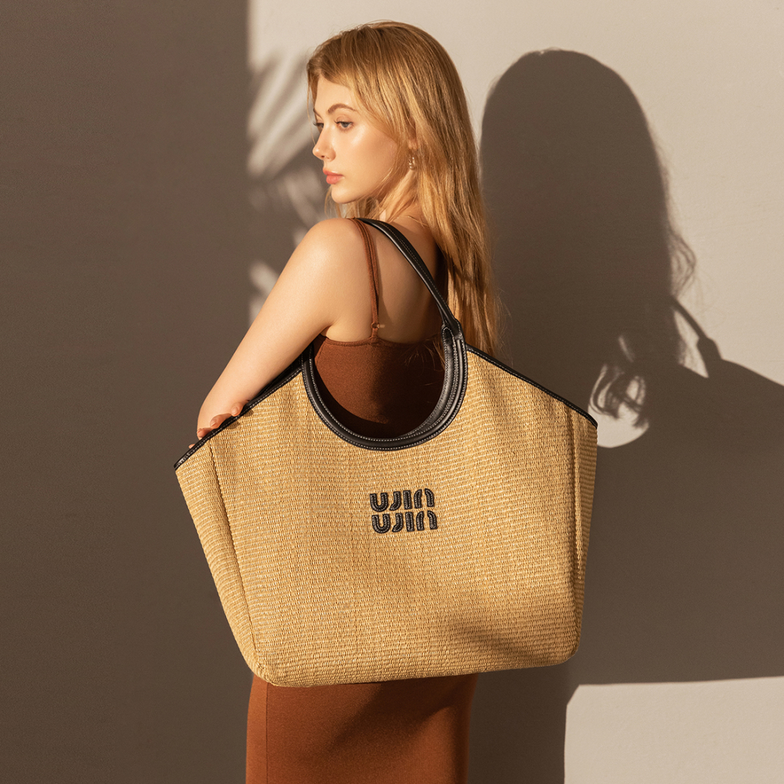 'Natural Woven' Tote Handtasche für Damen
