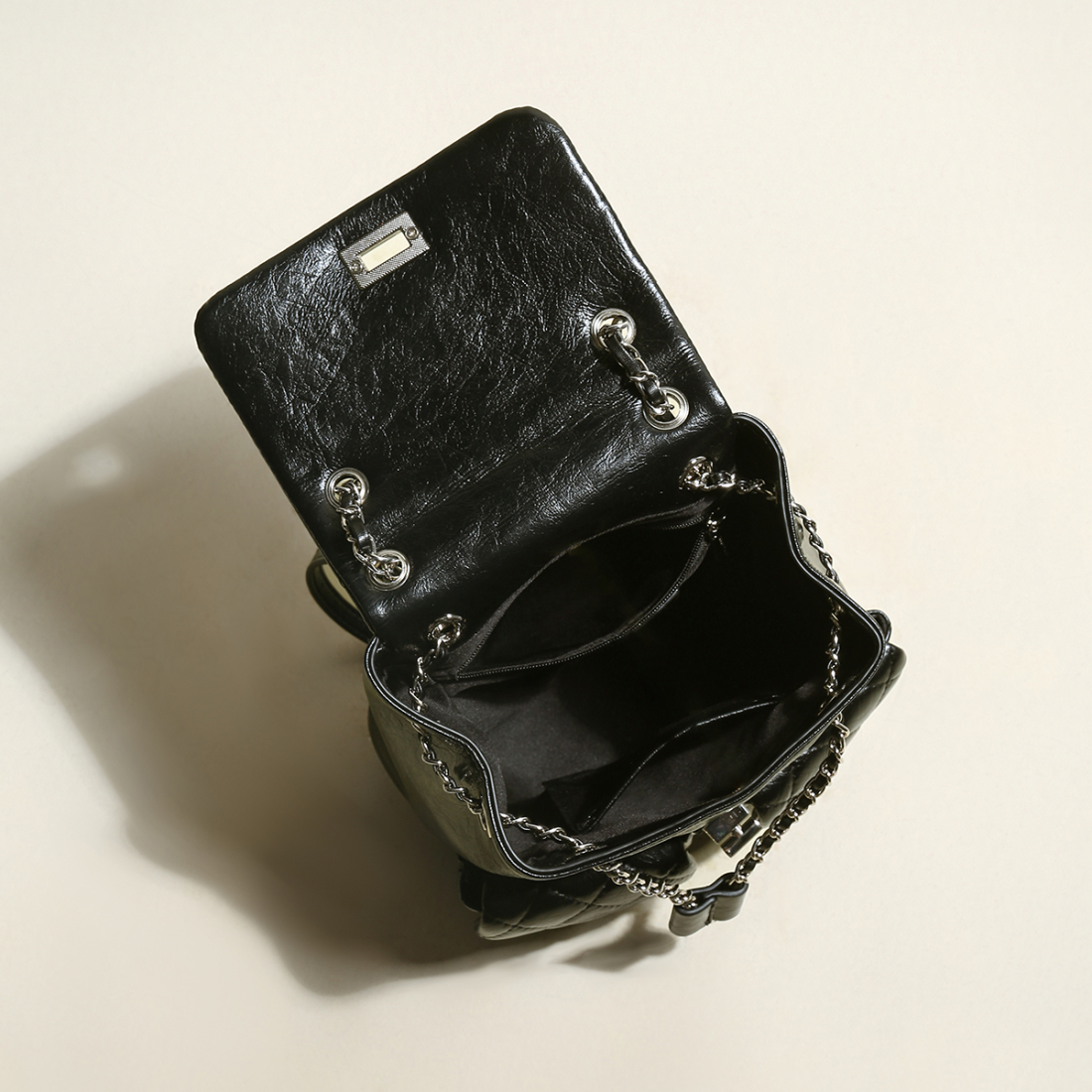 'Multi-Pocket Chainstrap Quilted' Rucksack für Damen