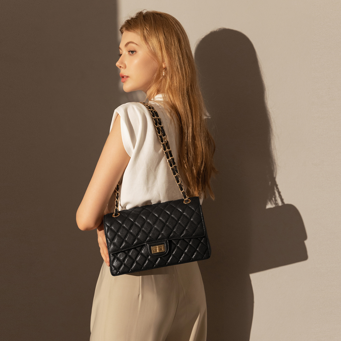 Sac à bandoulière 'Classic Quilted Flap' pour Femmes