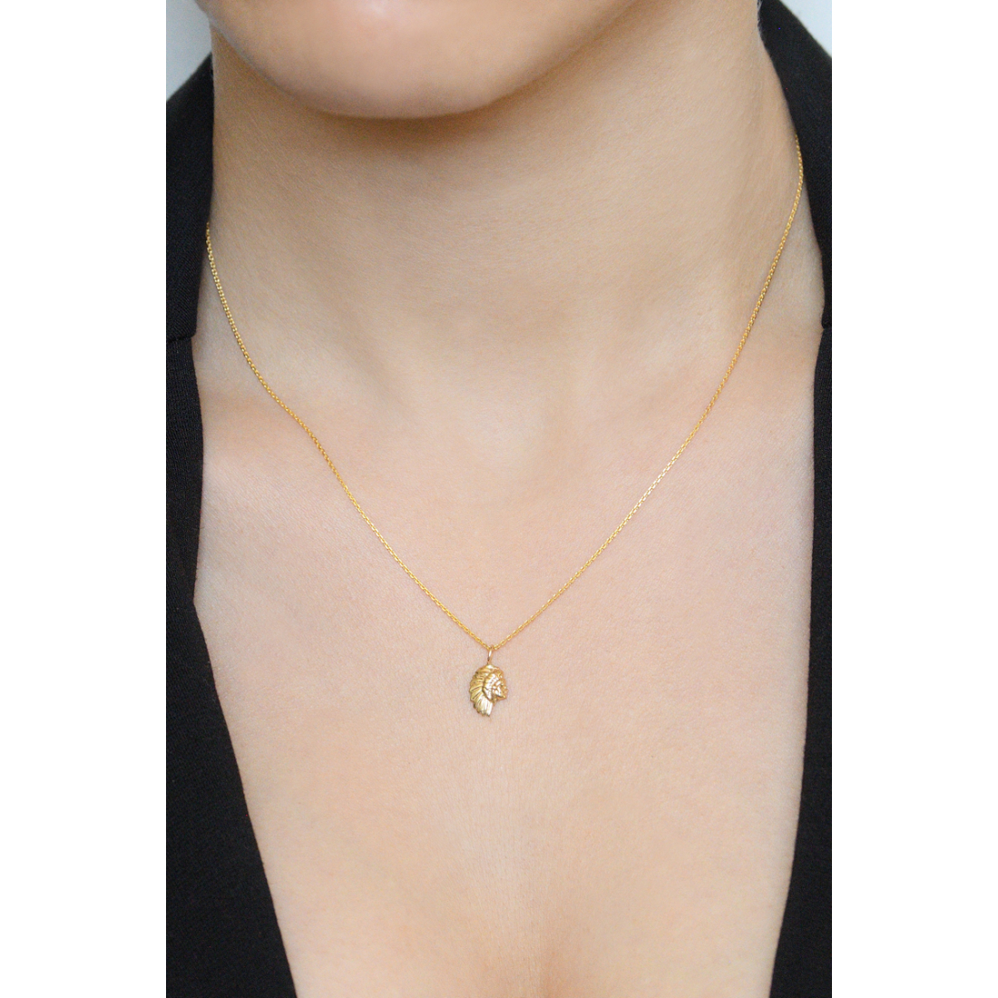 Pendentif sur chaine 'Indien Plume' pour Femmes