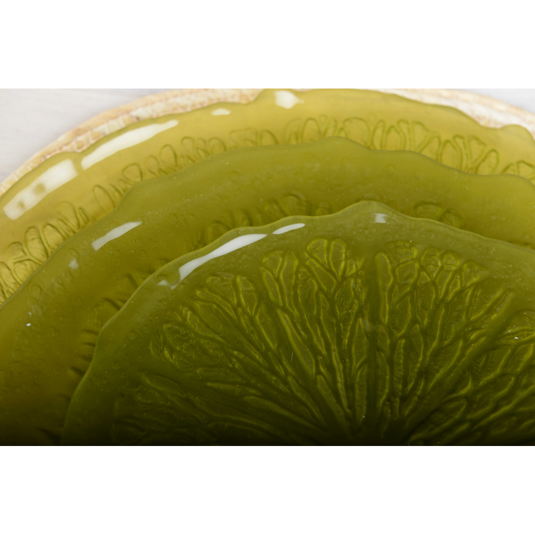 Assiette De Presentation Verte - 34 cm - Citron