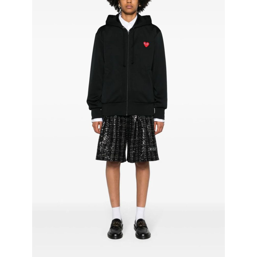 'Heart-Embroidered Zip-Up' Trainingsjacke