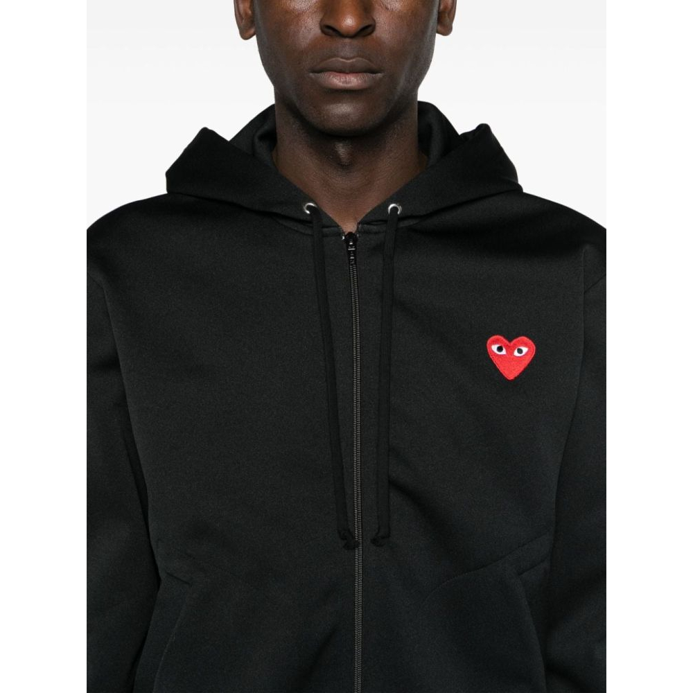 'Heart-Embroidered Zip-Up' Trainingsjacke