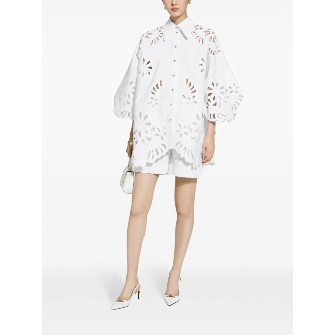 'Cut-Out' Kurzärmeliges Hemd für Damen