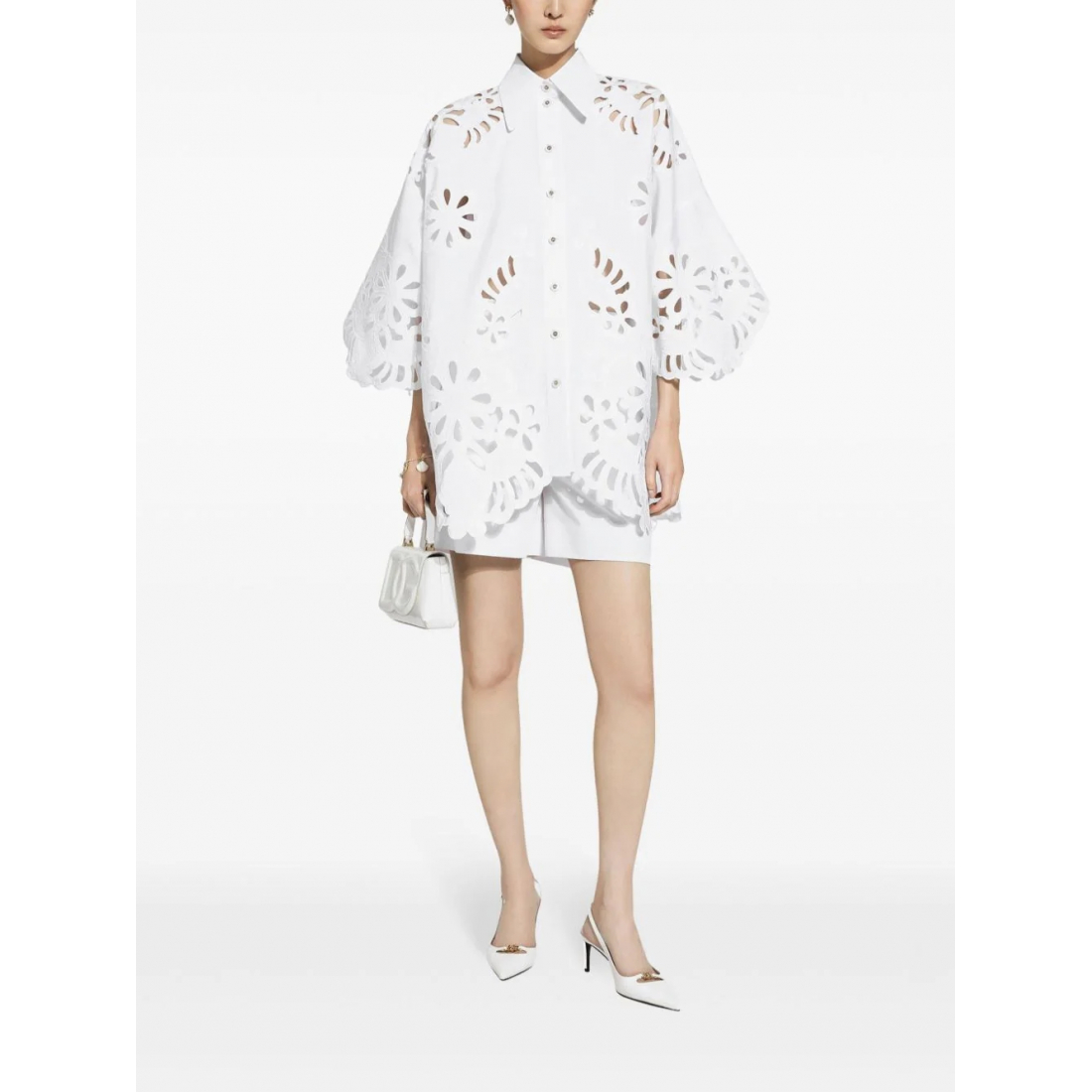 'Cut-Out' Kurzärmeliges Hemd für Damen