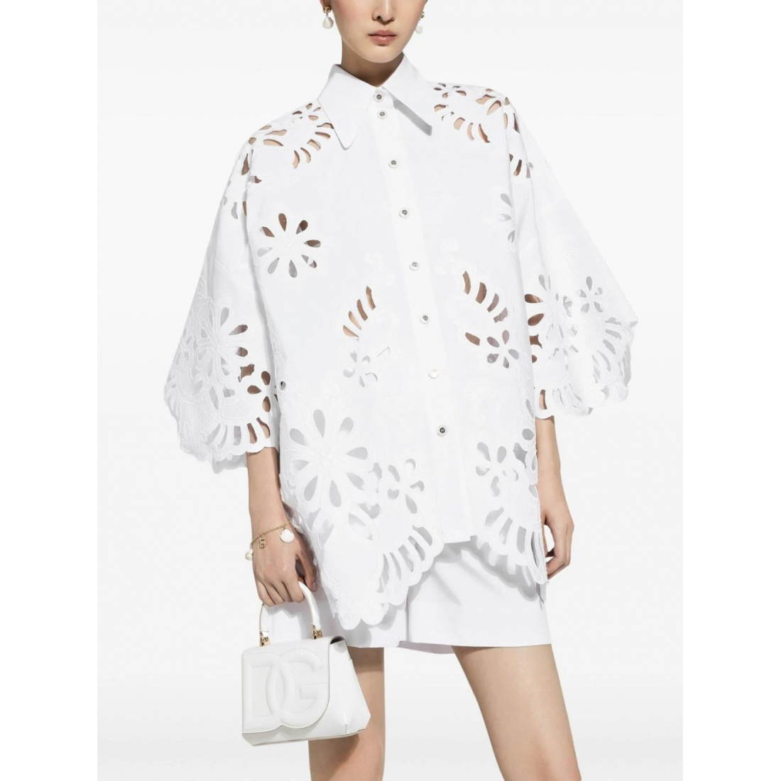 'Cut-Out' Kurzärmeliges Hemd für Damen