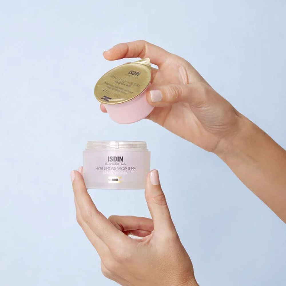 Crème visage, Recharge 'Isdinceutics Hyaluronic Moisture' - Peaux sensibles, 50 ml
