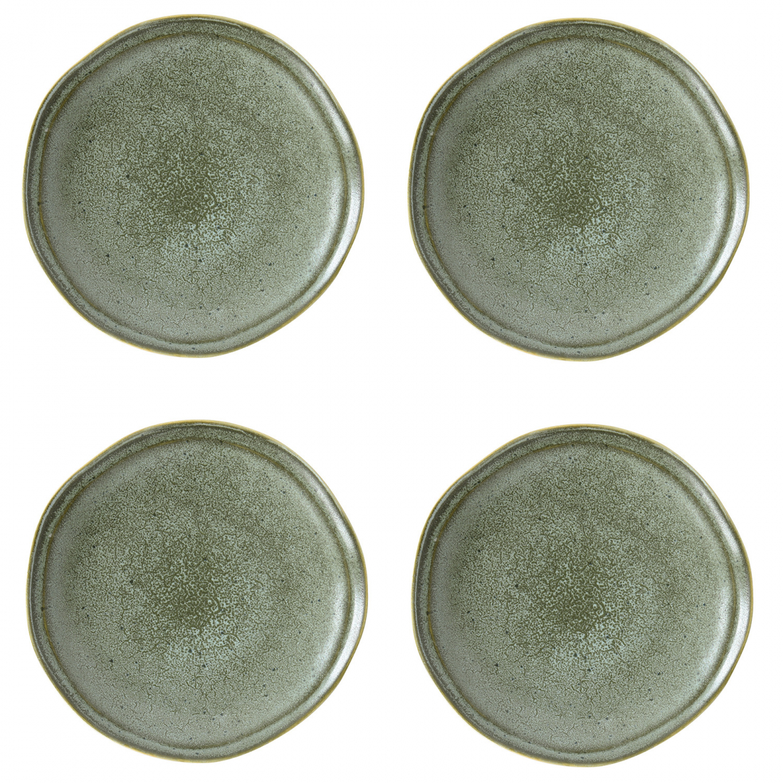 Set Aus 4 Tiefen Tellern, Ø 21 cm, Aus Essential Green Steinzeug