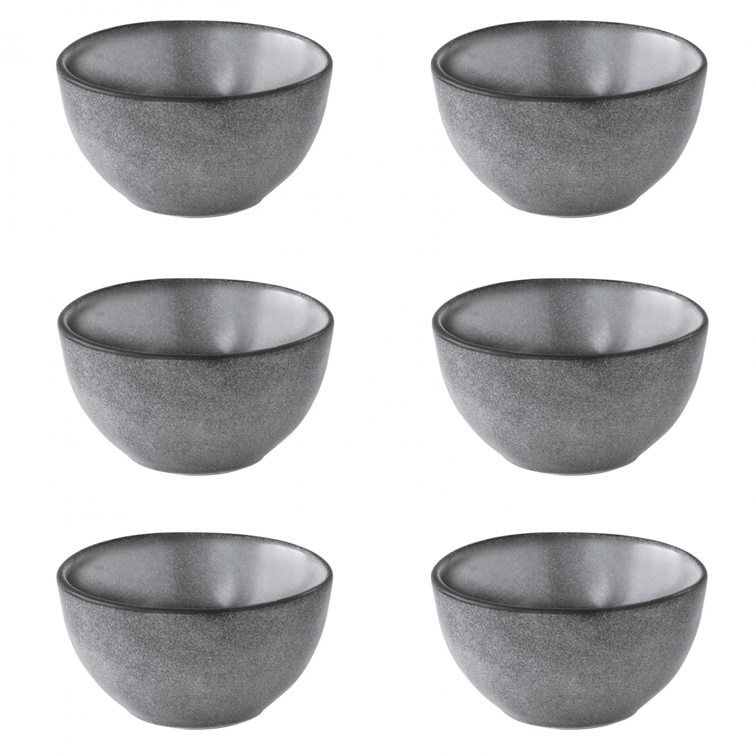 6Er-Set Schalen, Ø 11 cm, Aus Essential Dark Gray Steinzeug