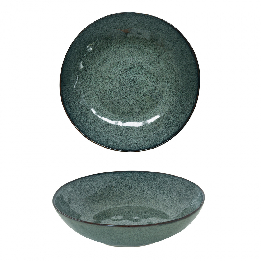 Set Aus 4 Tiefen Tellern, Ø 21 cm, Aus Genesis Green Steinzeug