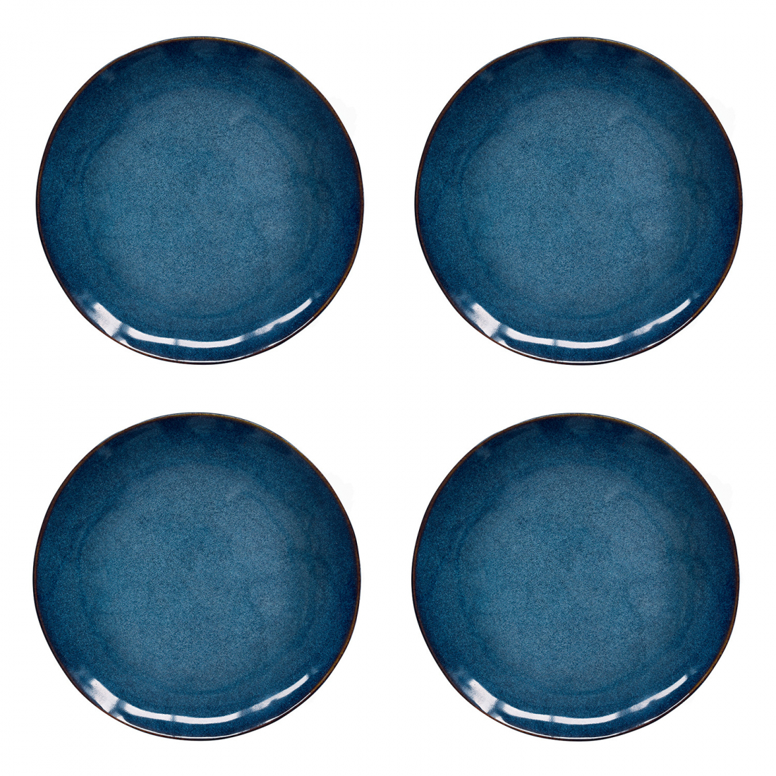 Set Aus 4 Desserttellern, Ø 20 cm, Aus Genesis Blue Steinzeug