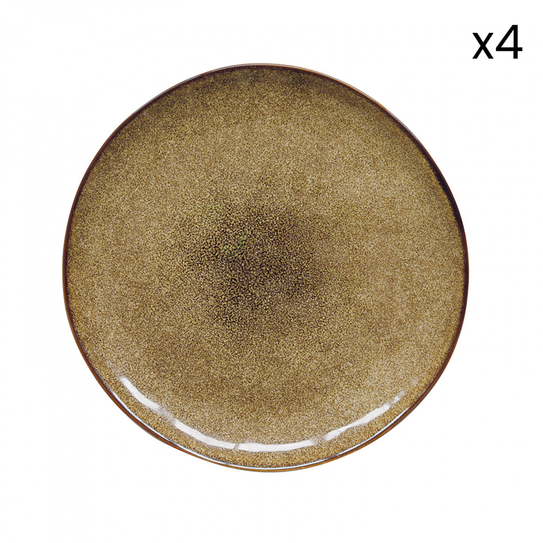 Set Of 4 Dessert Plates Ø 20 cm In Genesis Terra Stoneware