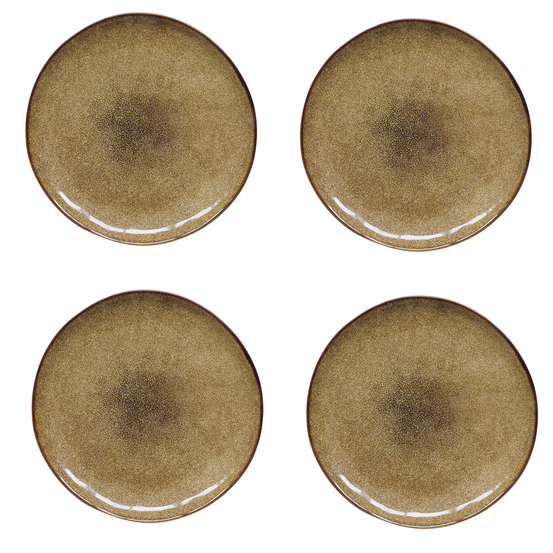 Set Of 4 Dessert Plates Ø 20 cm In Genesis Terra Stoneware
