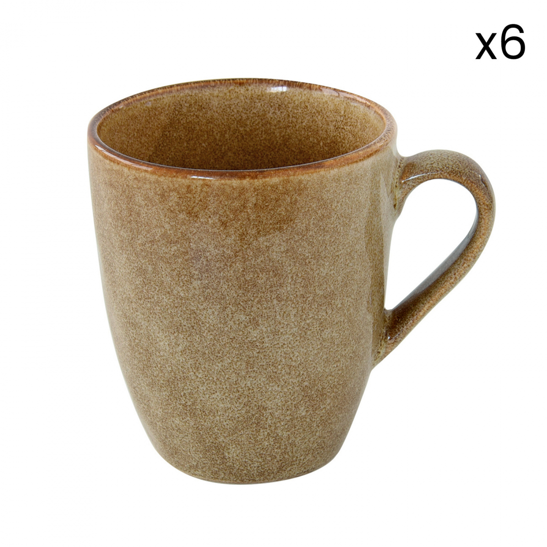 Set Mit 6 Genesis Terra Steingutbechern 400 ml