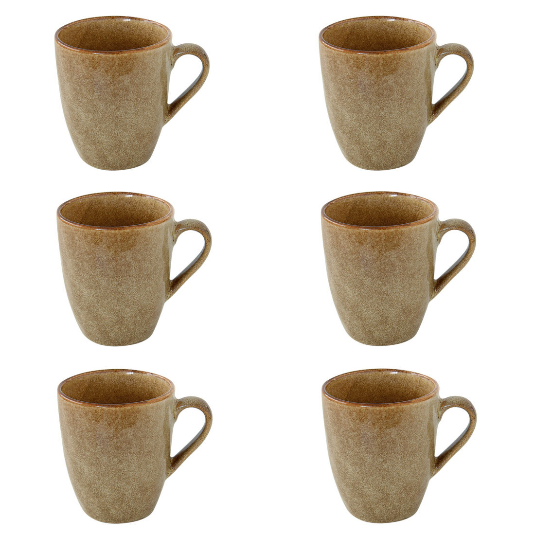 Set Mit 6 Genesis Terra Steingutbechern 400 ml