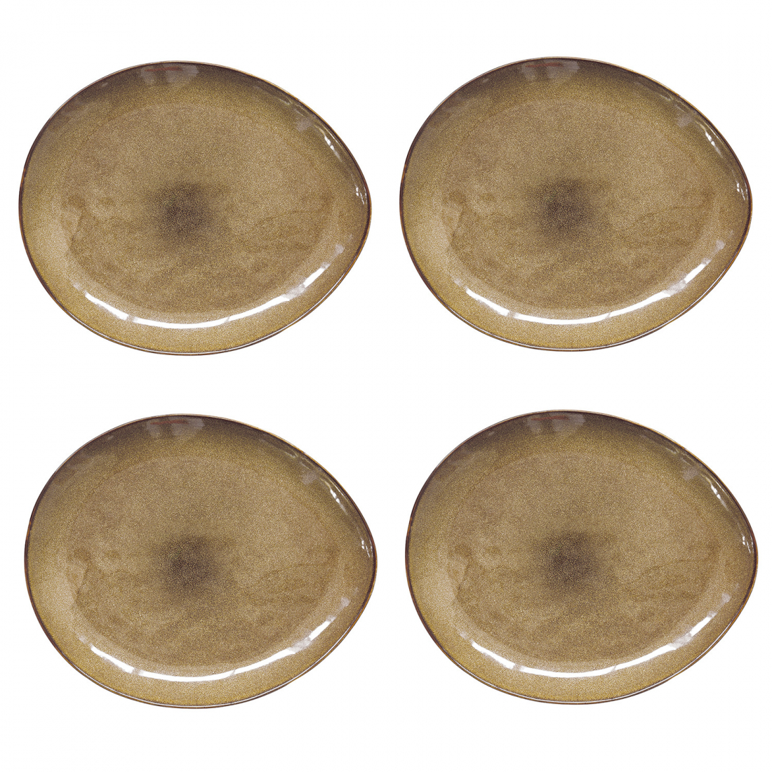Set Aus 4 Speisetellern (28,5 x 24 cm) Aus Genesis Terra Steinzeug