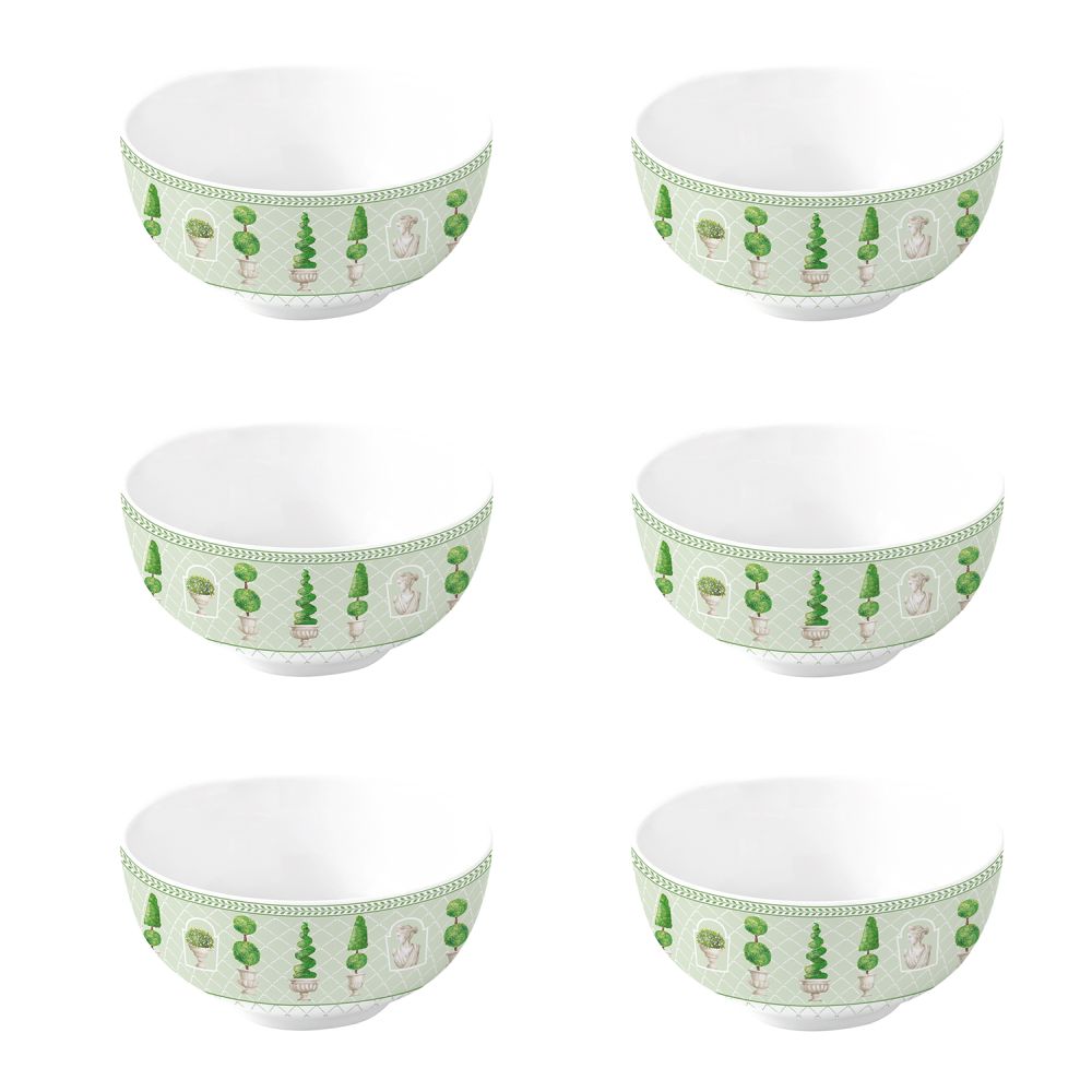 Set 6 Porcelain Bowl Ø 12 cm Topiary