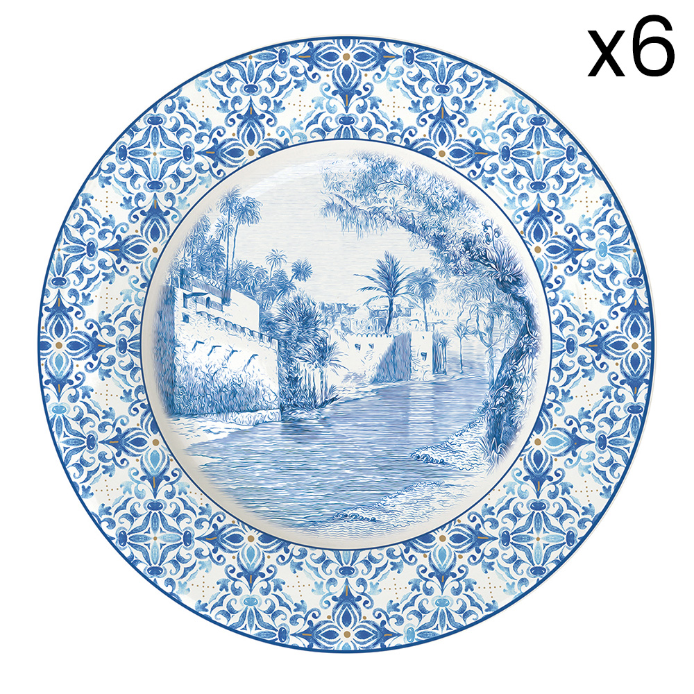 Set 6 Porcelain Side Plate Ø 19 cm Indigo Vers.C