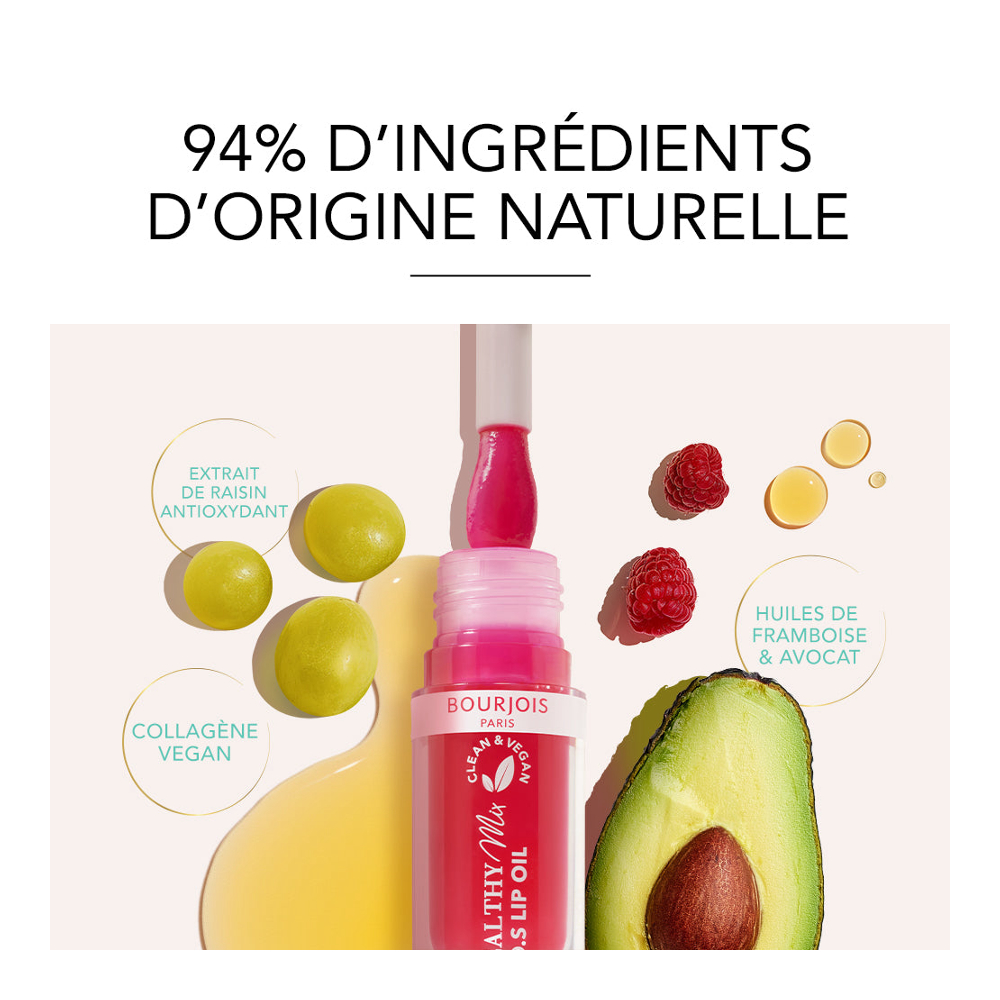 Huile à lèvres 'Healthy Mix SOS' - 001 Douceur de Rose 4.5 ml