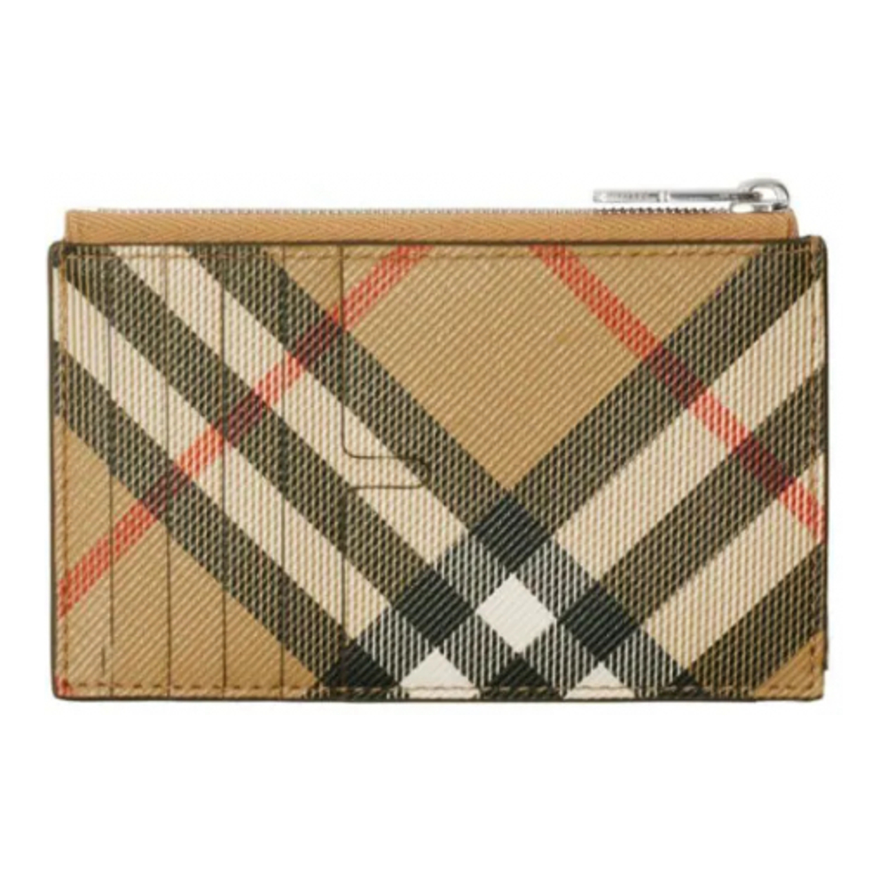 Men's 'Checkered Zip-Up' Card Holder