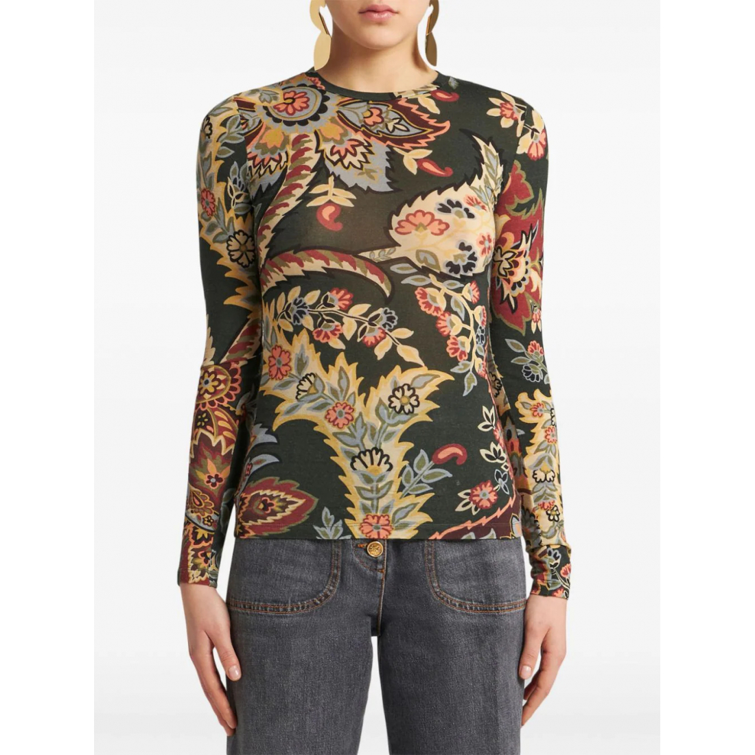 Women's 'Paisley-Print' Long Sleeve top