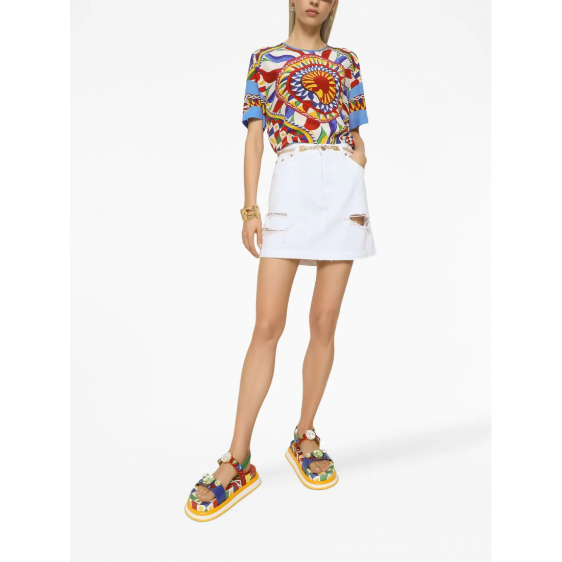 Women's 'Distressed Denim' Mini Skirt