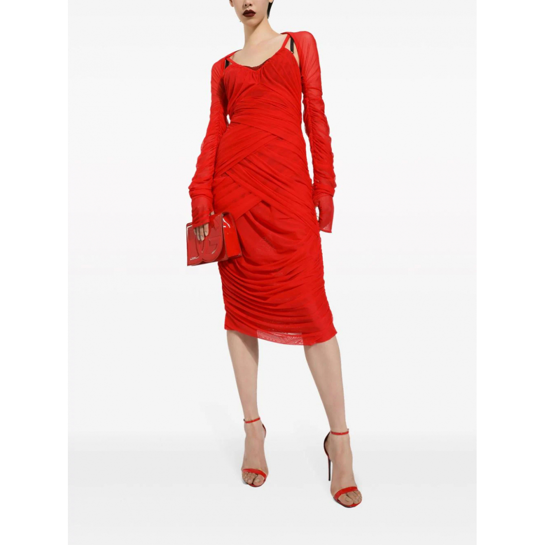 Women's 'Draped Layered' Midi Dress