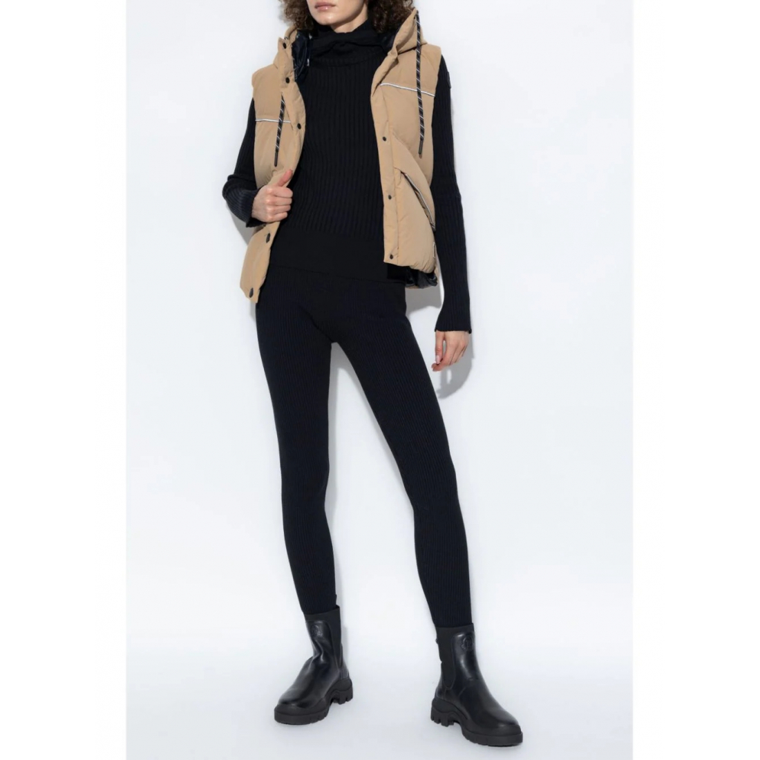 Women's 'Logo-Patch Ribbed' Hoodie