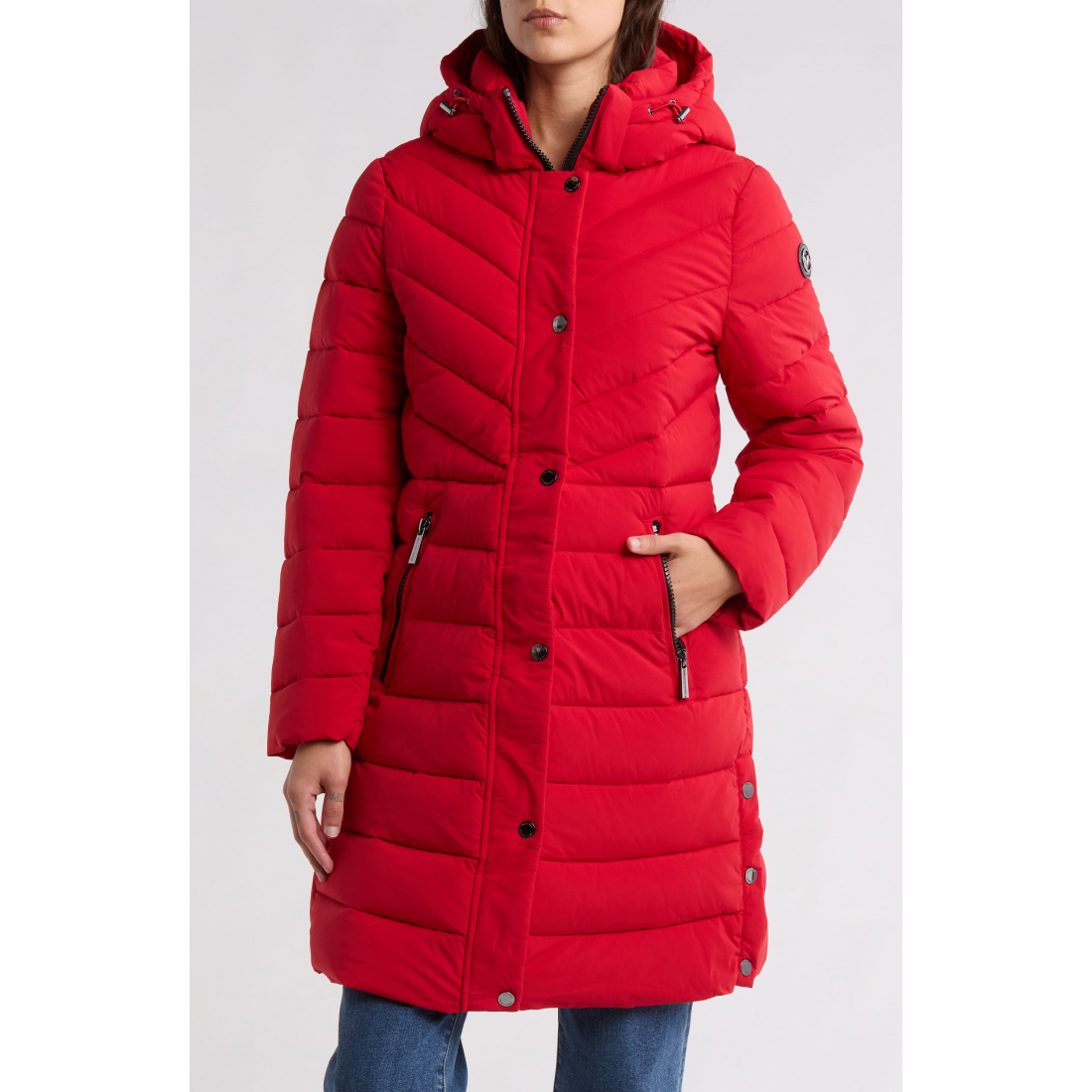 Veste matelassée 'Hooded 450 Fill Power Longline' pour Femmes