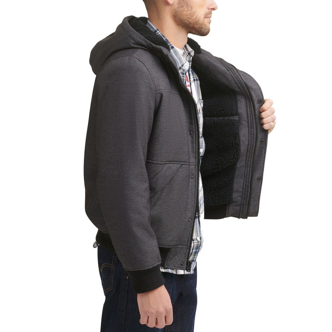 Veste de pluie 'Soft Shell Sherpa Lined Hooded' pour Hommes