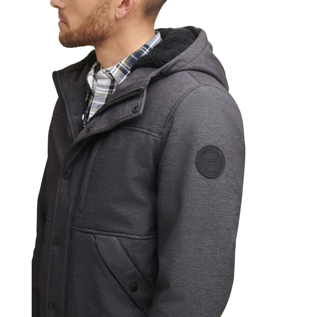 Veste de pluie 'Soft Shell Sherpa Lined Hooded' pour Hommes