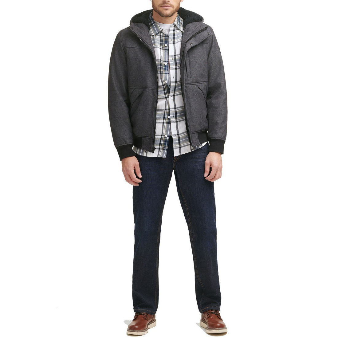 Veste de pluie 'Soft Shell Sherpa Lined Hooded' pour Hommes